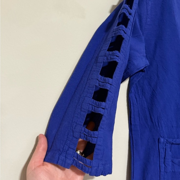 Sea Breeze of California Royal Blue Cotton Top and Pants Set Size Medium NWT - Picture 3 of 13